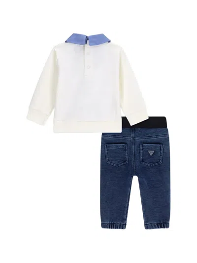 Guess Babies' Bear-print Trousers Set In White