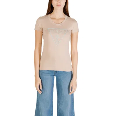 Guess Beige Cotton T-shirt In Neutral