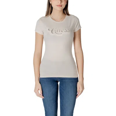 Guess Beige Cotton T-shirt In Neutral
