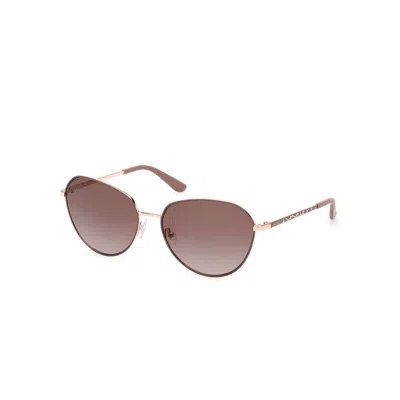 Guess Beige Metal Sunglasses In Brown