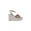 Guess Beige Polyester High Heel In Multi