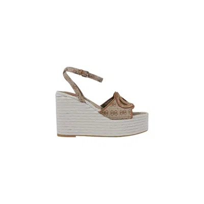 Guess Beige Polyester High Heel In Multi