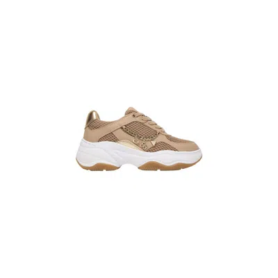 Guess Beige Polyethylene Chunky Sneakers In Metallic