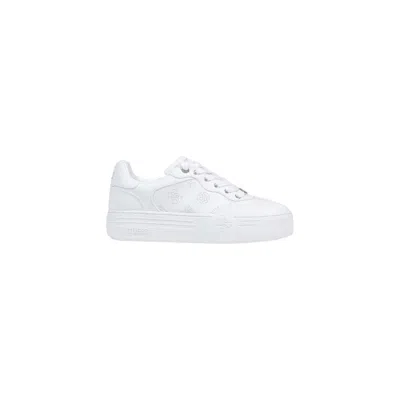 Guess Beige Polyethylene Low Top Sneakers In White