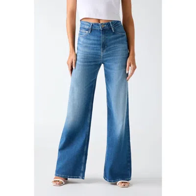 Guess Bellflower Wide Leg Jeans In Blue
