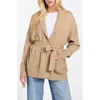 Guess Belted Shawl Collar Cardigan In Neutral