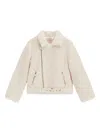 Guess Belted Teddy-texture Jacket In Neutral