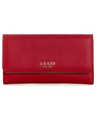 Guess Bethany Mini Trifold Wallet In Dark Cherry
