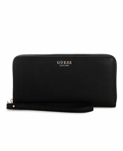 Guess Bethany Mini Zip Around Wallet In Black
