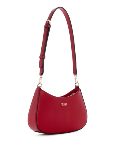Guess Bethany Zip-top Small Shoulder Handbag In Dark Cherry