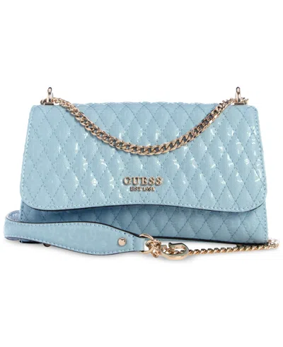Guess Betula Small Quilted Convertible Crossbody In Stormy Blue