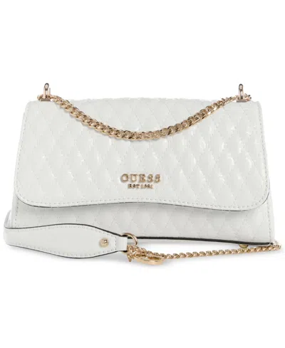 Guess Betula Small Quilted Convertible Crossbody In White