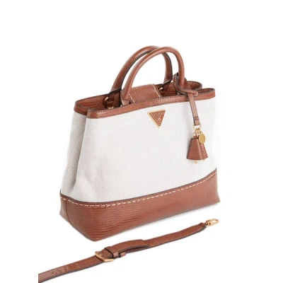 Guess Bi-material Handbag In Brown