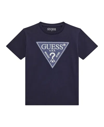 Guess Kids' Big Boy Short Sleeve T-shirt In Navy