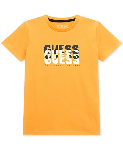 Guess Kids' Big Boys Cotton Short-sleeve Logo Graphic T-shirt In Gk-open