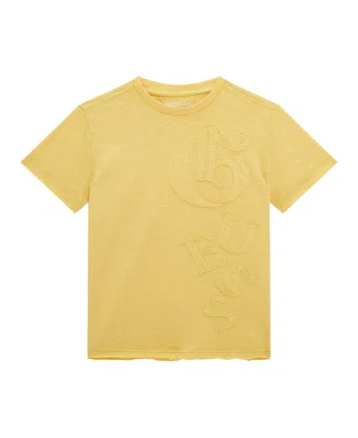 Guess Kids' Big Boys Garment Dye Short Sleeve T-shirt In Yellow
