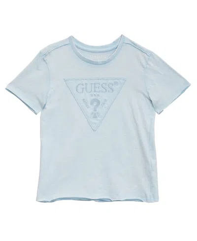 Guess Kids' Big Boys Garment Dye Short Sleeve T-shirt In Blue