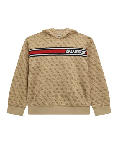 Guess Kids' Big Boys Hooded Quatro G Sweatshirt In Brown