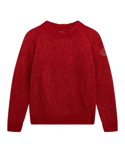 Guess Kids' Big Boys Long Sleeve Chenille Knit Sweater In Red