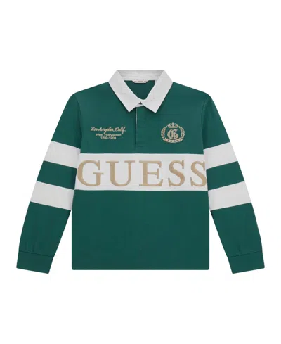 Guess Kids' Big Boys Long Sleeve Rugby Polo Shirt In Green