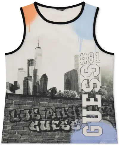 Guess Kids' Big Boys Oversize Graphic Tank Top In Ppz-red O