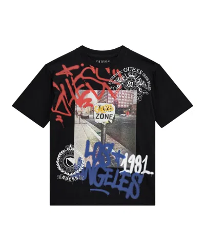 Guess Kids' Big Boys Oversize Short Sleeve T-shirt In Black