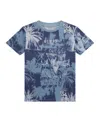 Guess Big Boys Printed Short Sleeve T-shirt In Blue