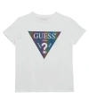 Guess Big Boys Short Sleeve Iridescent Logo T-shirt In White
