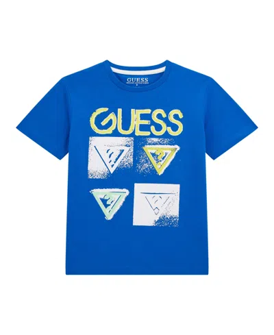 Guess Kids' Big Boys Short Sleeve T-shirt In Blue
