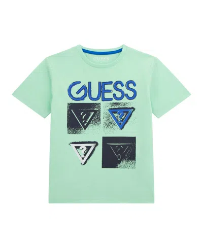 Guess Kids' Big Boys Short Sleeve T-shirt In Green
