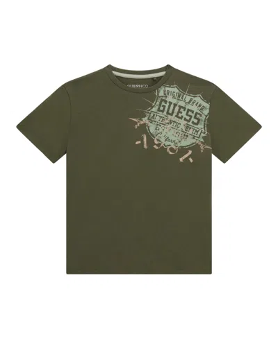 Guess Kids' Big Boys Short Sleeve T-shirt In Green