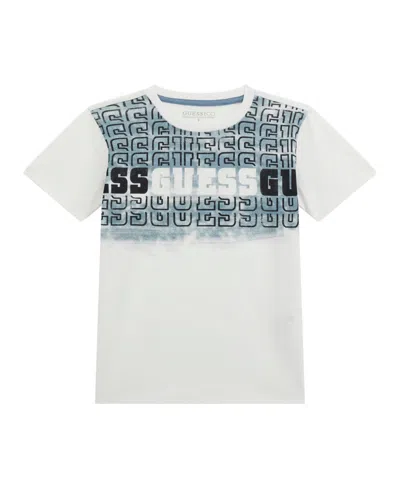 Guess Kids' Big Boys Short Sleeve T-shirt In White
