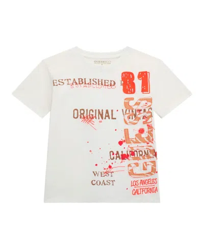 Guess Kids' Big Boys Short Sleeve T-shirt In White