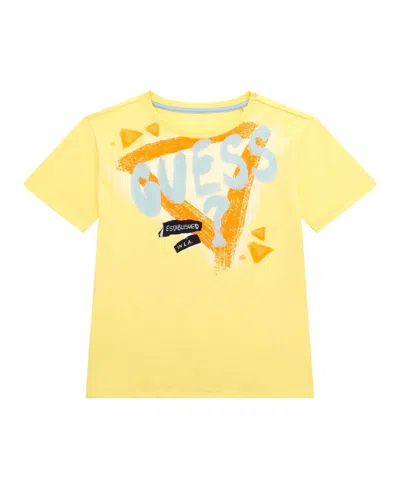 Guess Kids' Big Boys Short Sleeve T-shirt In Yellow