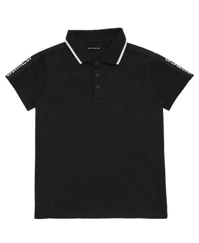 Guess Kids' Big Boys Short Sleeve Taping Polo Shirt In Black