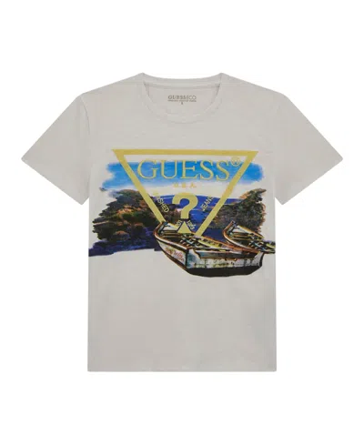 Guess Kids' Big Boys Short Sleeve With Embroidered Logo T-shirt In White
