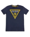 Guess Big Boys Soft Jersey Short Sleeve Classic Logo T-shirt In Deck Blue