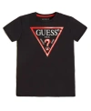 Guess Teen Boys Black Triangle Cotton T-shirt In Jet Black