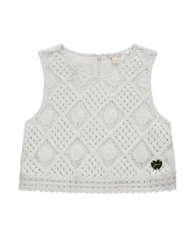 Guess Kids' Big Girl Lace Top In Creamwhite
