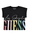Guess Big Girl Short Sleeve Stretch Jersey T-shirt In Black