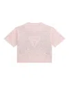 Guess Big Girl Short Sleeve With Rhinestone Logo T-shirt In Pink