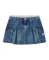 Guess Girls Sporty Denim Skirt In Blue