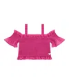 Guess Big Girls Chiffon Off-the-shoulder Top In Pink