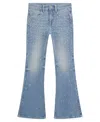 Guess Big Girls Denim Flare With All-over Heat Seal Pearls Pants In Blue