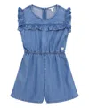 GUESS BIG GIRLS DENIM SHORT SLEEVE ROMPER