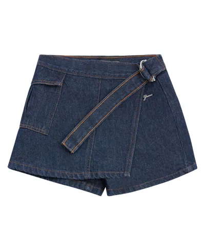 Guess Kids' Big Girls Denim Skort In Blue