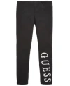 Guess Black & White Logo Leggings In Black