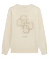 Guess Big Girls Long Sleeve Sweater In Cream