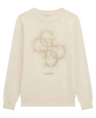 Guess Kids' Big Girls Long Sleeve Sweater In Cream