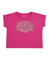 Guess Big Girls Midi Short Roll Cuff Sleeve T-shirt In Pink